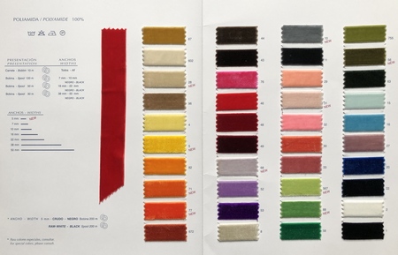 Fluweelband 38 mm, (10 mtr.), diverse kleuren